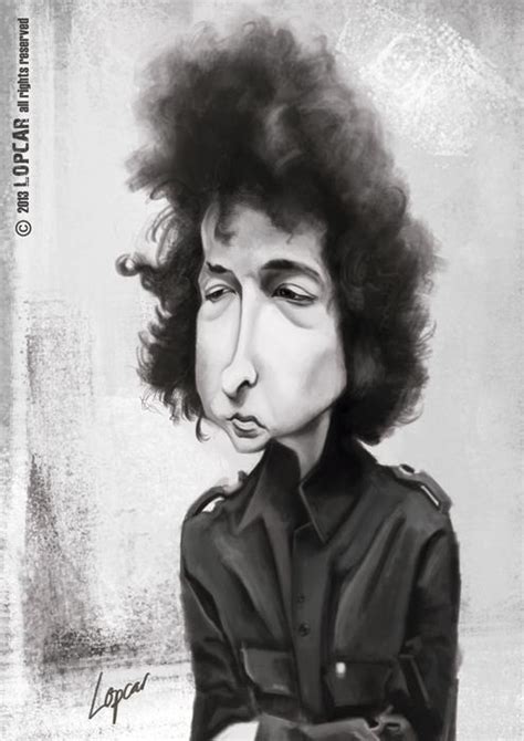 Caricature De Bob Dylan Par Andres Lopez Bob Dylan Bob Caricaturas