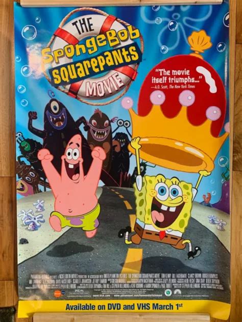 Rare Oop Original Spongebob Squarepants Movie Dvd Release Promo Poster 22 X 28 1999 Picclick
