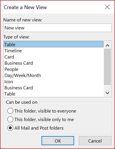 Create Change Or Customize A View Outlook