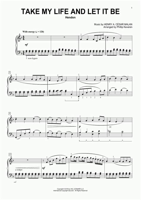 Take My Life And Let It Be Piano Sheet Music