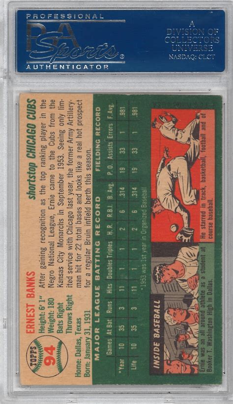 We did not find results for: 1954 Topps Baseball #94 Ernie Banks Autographed Rookie Card (PSA) *2399 | DA Card World