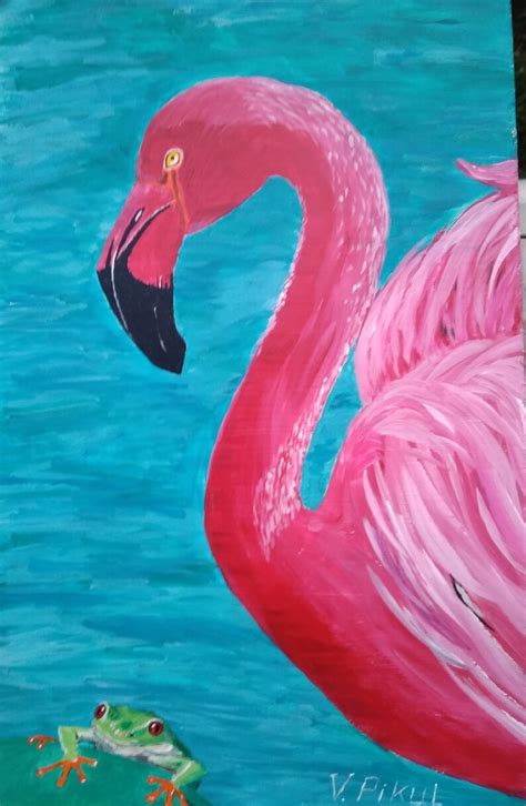 Rosa Flamingo Acryl Original Gemälde Etsy