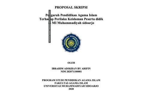 Contoh Cover Proposal Skripsi Yang Baik Dan Benar Pendidikan Dan Riset