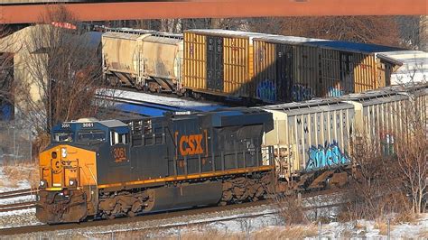 Csx Mixed Freight Train With Dpu In Baltimore City Youtube