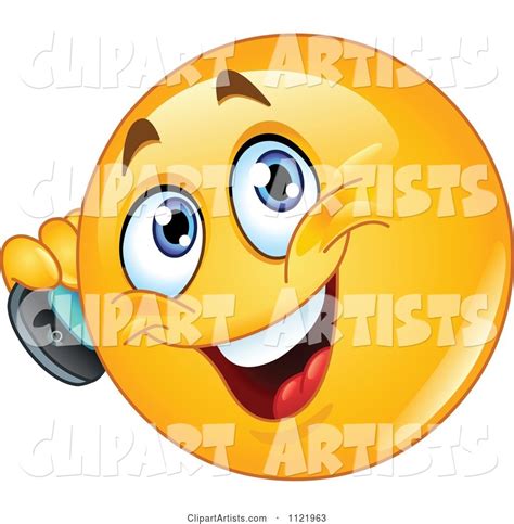 Chatty Emoticon Using A Cell Phone Clipart By Yayayoyo
