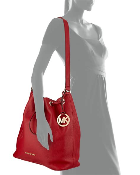 Michael Michael Kors Large Jules Drawstring Shoulder Bag In Red Lyst