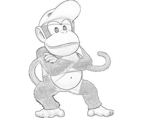 Diddy Kong Coloring Pages at GetDrawings Free download