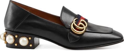 Gucci Leather Mid Heel Loafer Shopstyle Pumps