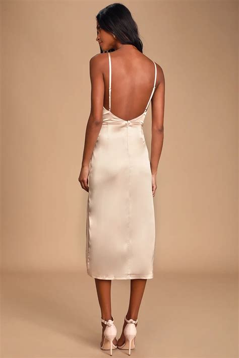 Satin Backless Midi Dress Online Sale Up To 66 Off