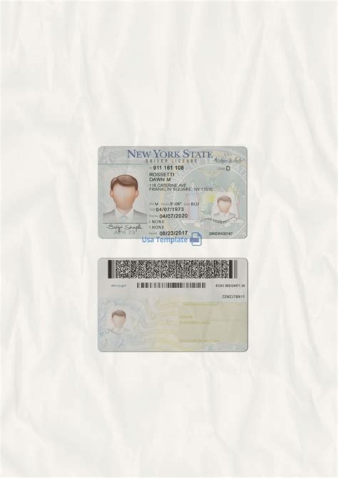 Download New York State Drivers License Template Psd