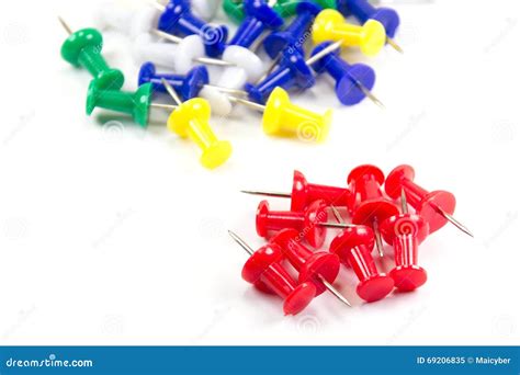 Set Of Multicolor Push Pins Stock Image Image Of Attach Stationery