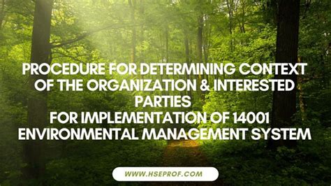 Iso 14001 Procedure For Context And Interested Parties