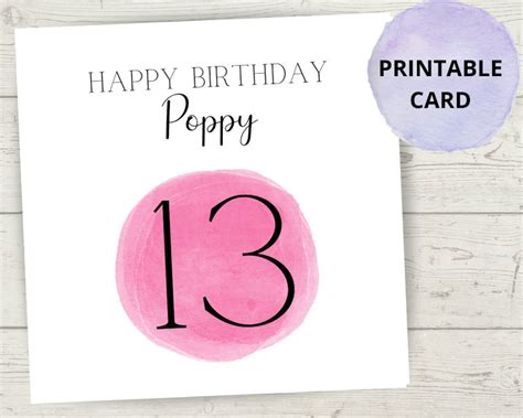 Personalised Birthday Card Happy 13th Birthday Thirteenth Etsy