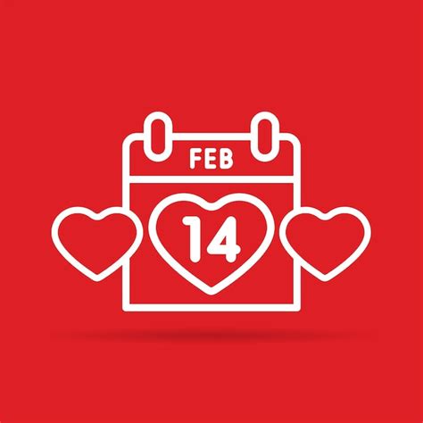 Premium Vector Valentines Day Calendar February 14th Illustration