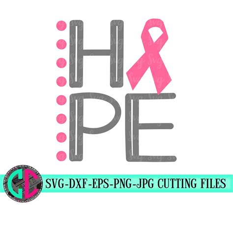 Breast Cancer Svg Hope Ribbon Svg Cancer Survivor Svg Pink Svg