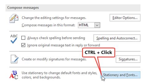 The best email fonts that you can use must be, out of necessity, the ones that are common on all platforms and devices. Adding personal Stationery - MSOutlook.info