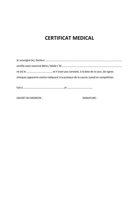 Exemple De Certificat Medical Pour Absence Vrogue Co