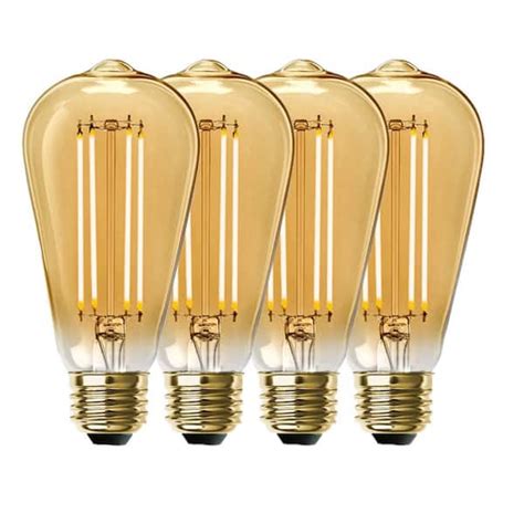 Feit Electric 100 Watt Equivalent St19 Dimmable Straight Filament Amber