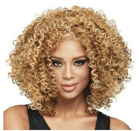 | afro kinky wigs for black women cheap none lace short curly weave human hair wig. Stock Curly Intense African American Wigs Afro Kanekalon ...