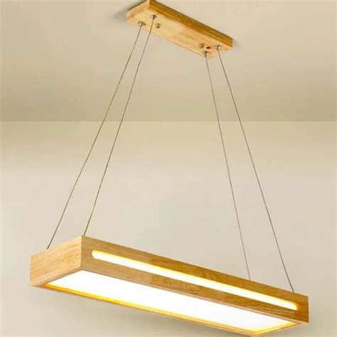 Nordic Pendant Lights Solid Wood Led Modern Studio Lamps Rectangular