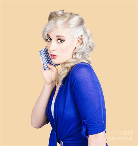 Surprised Pin Up Girl With Wash Cloth Photograph By Jorgo Photography Pixels