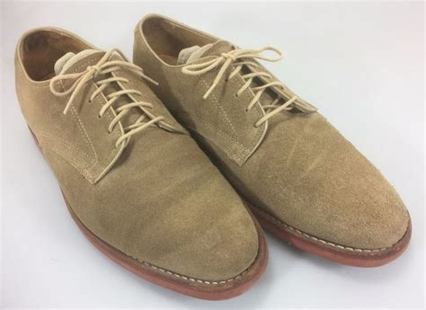 Brooks Brothers Shoes Mens 10 D Light Brown Suede Red Soles Oxford Made