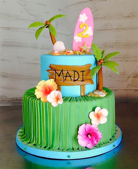 Get 2nd birthday cake with name and photo of the celebrant. Hawaiian Beach 2nd Birthday Cake | Sasa | Flickr