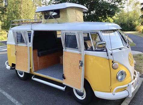Volkswagen Transporter T1 Camper Van In A Park Stock Photo Download