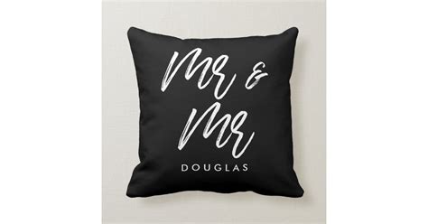 Modern Custom Mr And Mr Gay Couple Throw Pillow