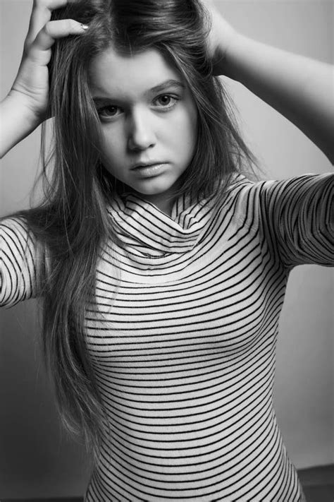 Beautiful And Stylish Girl Black White Portrait Stock Photo Image