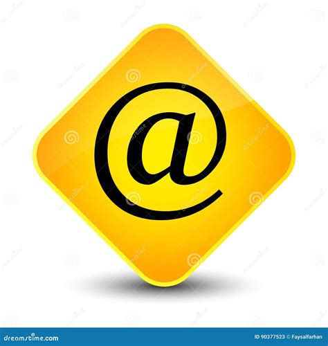 Email Address Icon Elegant Yellow Diamond Button Stock Illustration
