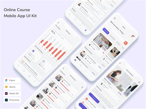 Online Course Mobile App Ui Kit Uplabs
