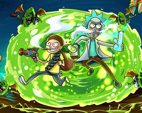 1280x1024 Rick And Morty In Another Dimension Illustration Wallpaper