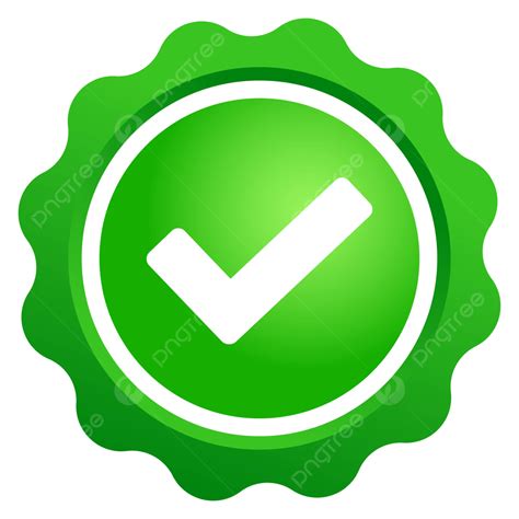Approved Badge With Check Mark Symbol In Green Gradation Color Vector