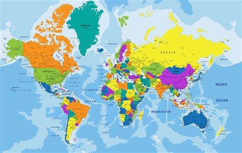 weltkarte landkarte aller staaten der welt politische