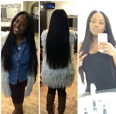 Sew In Middle Part Long Hair Indian Hair Straight Hair Versatile Weave