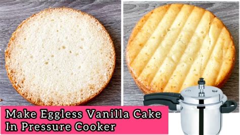 Eggless Vanila Cake In Pressure Cooker Vanilla Sponge Cake Fluffy