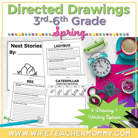 Spring Upper Grades Directed Drawings Pack Wife Teacher Mommy