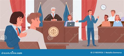 Court Judgment Law Justice Concept Advocate Or Prosecutor Giving