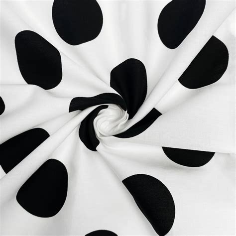 Polka Dot Extra Large Printed Fabric White Black Cotton Etsy