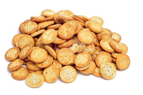 Salty Round Crackers Stock Photo Image Of Flour Crust 30622494