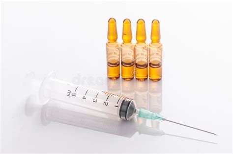Medical Ampoule And Syringe Vials Of Medications Stock Photo Image