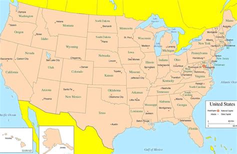 Labeled Map Of The United States