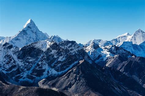 Snowy Mountains Of The Himalayas Stock Image Image Of Mountain