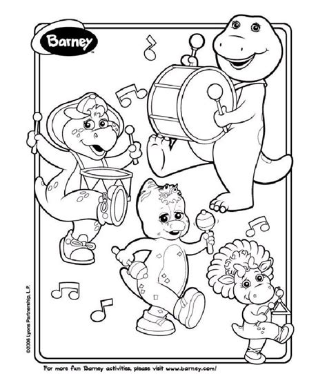 Barney Printable Coloring Pages