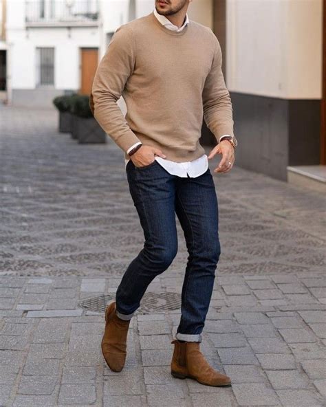 Outfit With Chelsea Boots Sweater Outfits Men Men Fashion Casual