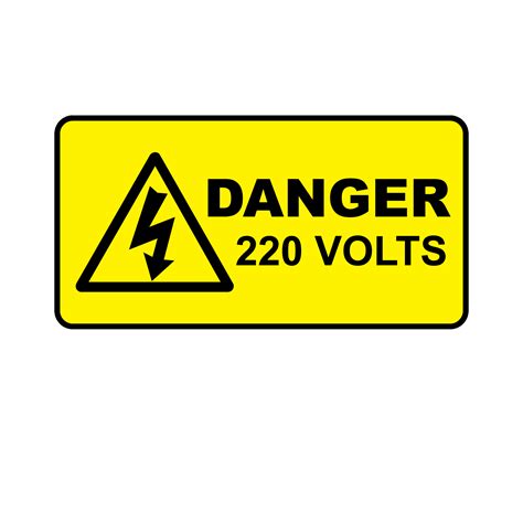 Danger 220 Volts Voltage Label Label Bar
