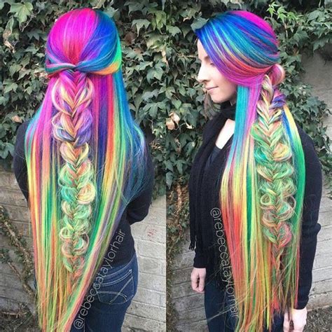 Dyed hair colors look absolutely gorgeous, but can also be super sensitive! 104 Pastel and Hidden Rainbow Hair color Ideas - Style Easily