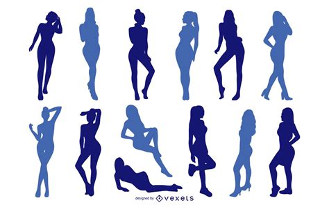 Sexy Girls Silhouette Set Vector Download