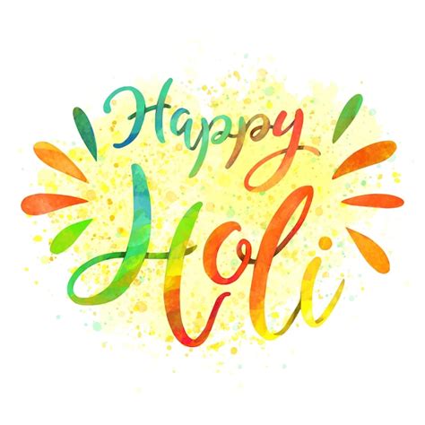 Free Vector Happy Holi Lettering Colorful Message